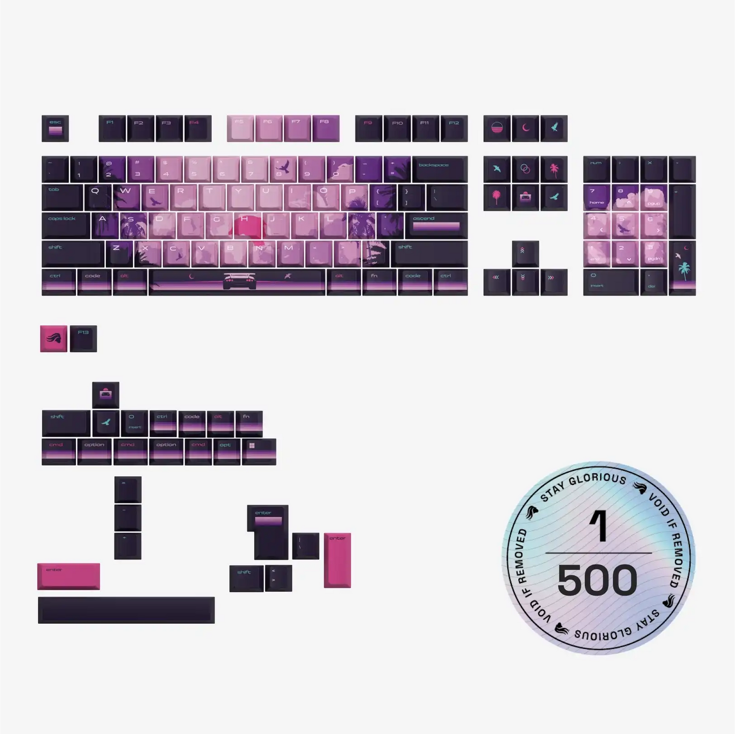 GPBT Synth Sunset Keycaps