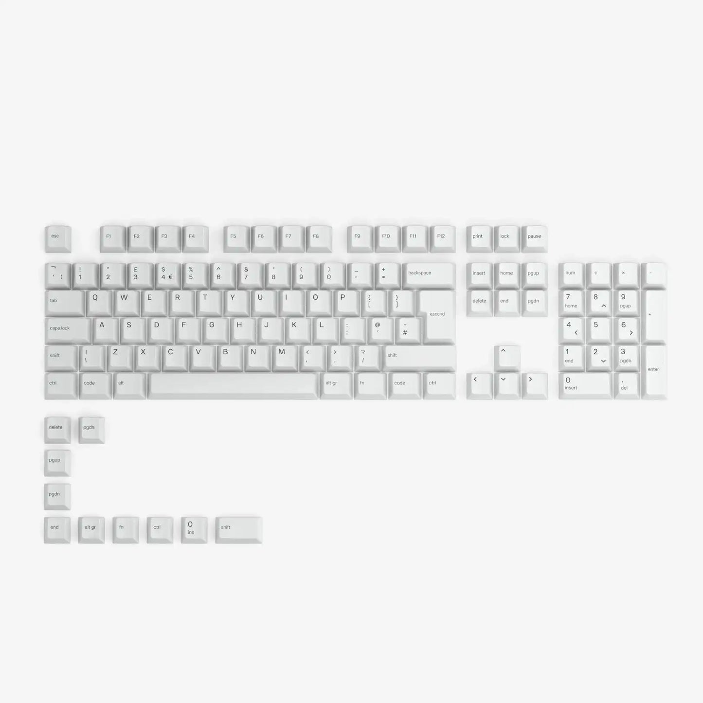 GPBT Arctic White Dye Sublimated Keycaps