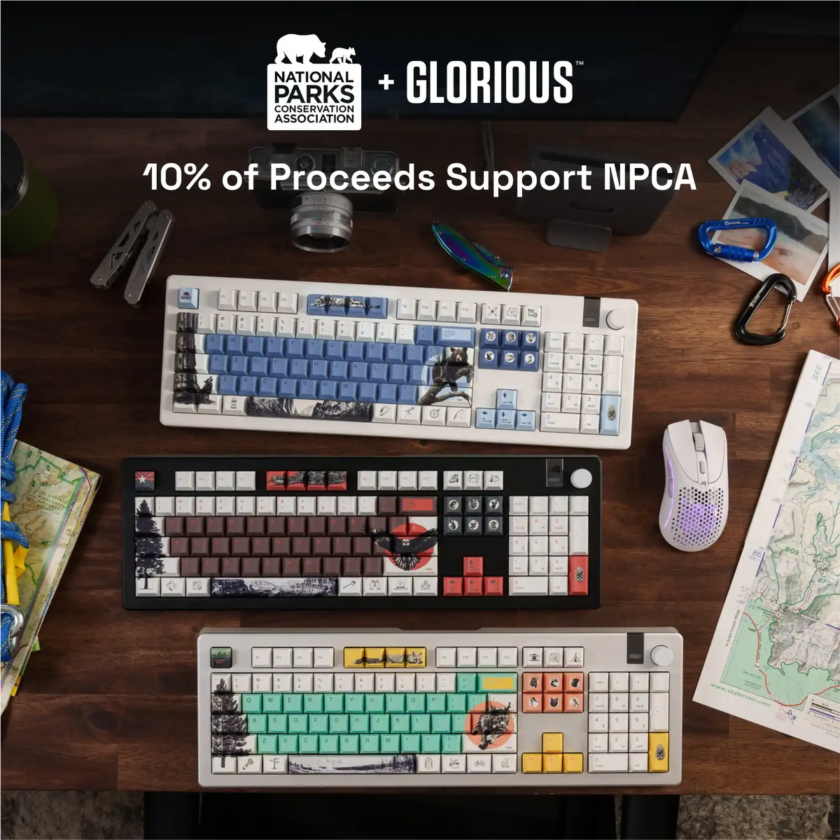 NPCA + Glorious GPBT National Parks Collection Keycaps